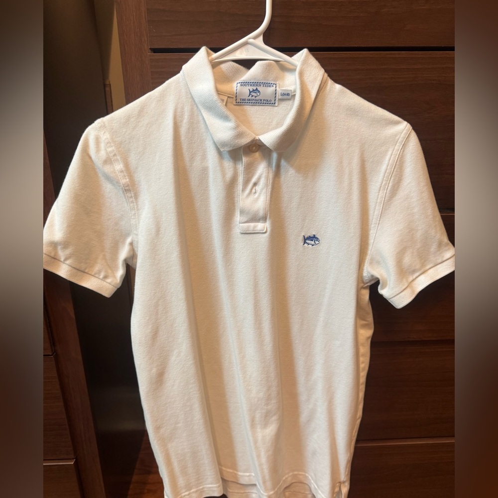 White Southern Tide Polo Shirt for Kids